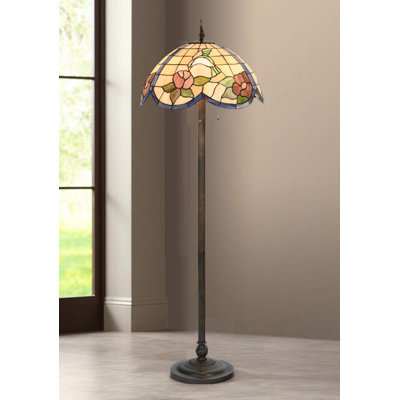 Fine Art Lighting Tiffany Style Hummingbird Floral 63" Floor Lamp