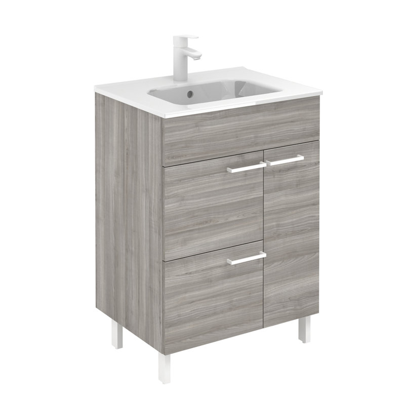 Elegance 23.6'' W Single Vanity, Sandy Gray