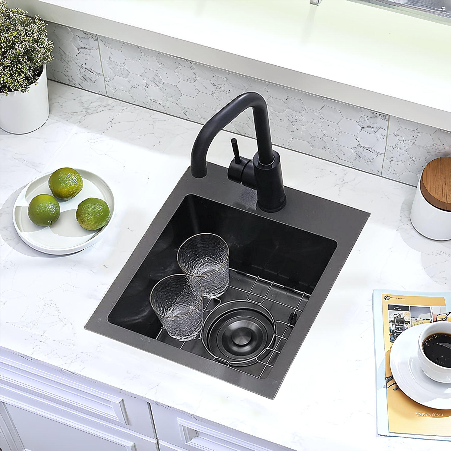 Ash Moonshine 13-In X 15-In Gunmetal Matte Black Stainless Steel Single ...