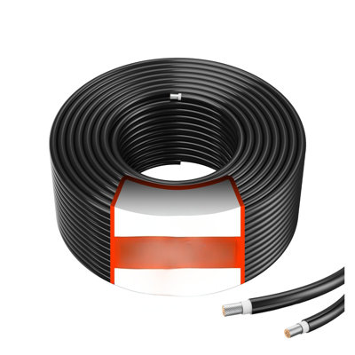 100FT Solar Panel Extension Cable 10AWG - Waterproof Tinned Copper PV Wire for RV, Boat & Off-Grid Systems, Black