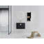 Meuble-lavabo mural avec lavabo en céramique et armoire latérale, portes à fermeture douce, armoire combinée