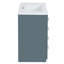 Meuble-lavabo en céramique de 76 cm (30 po) - Bois massif bleu, 3 tiroirs et 2 portes. Meuble de rangement fonctionnel avec panneaux de construction et fermeture en douceur. Pièce décorative élégante.