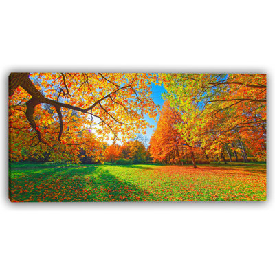«Golden Autumn Bliss - Vibrant Fall Landscape», art sur toile
