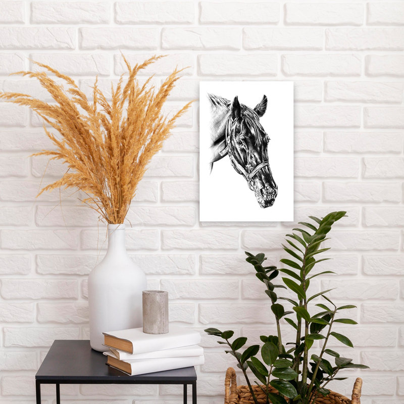 Impression d'art mural cheval majestueux contemporain, H 18 po x l 12 po