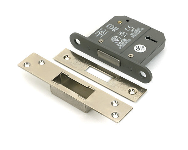 Lever BS Dead Lock, Polished Nickel