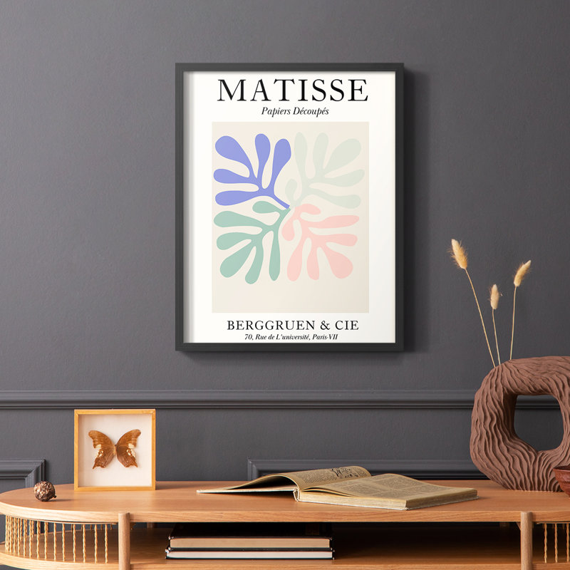 Matisse DIV Framed Print - Solid Wood, 14" H x 11" W, Black