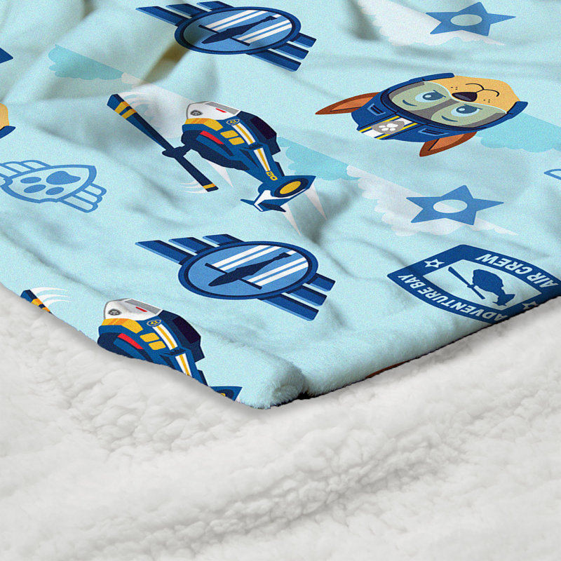 Jeté en soie Paw Patrol, Bleu, Chasse et sauvetage, L 60 po x l 50 po