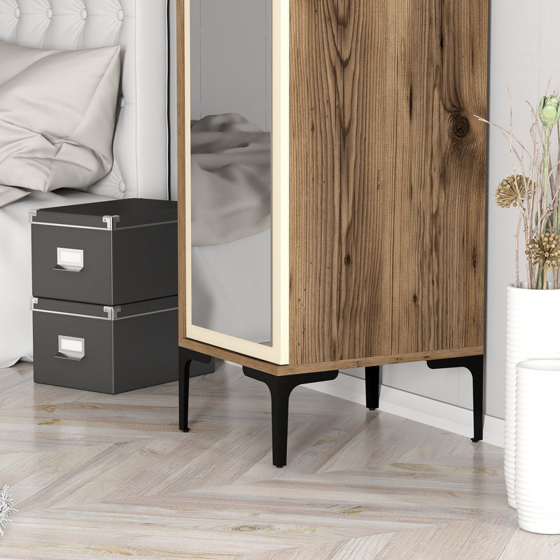 Armoire Ayreanna, Noyer, crème