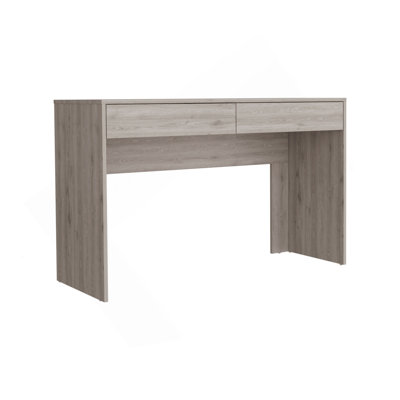 Computer Desk With Two Drawers Writing , Light Gray