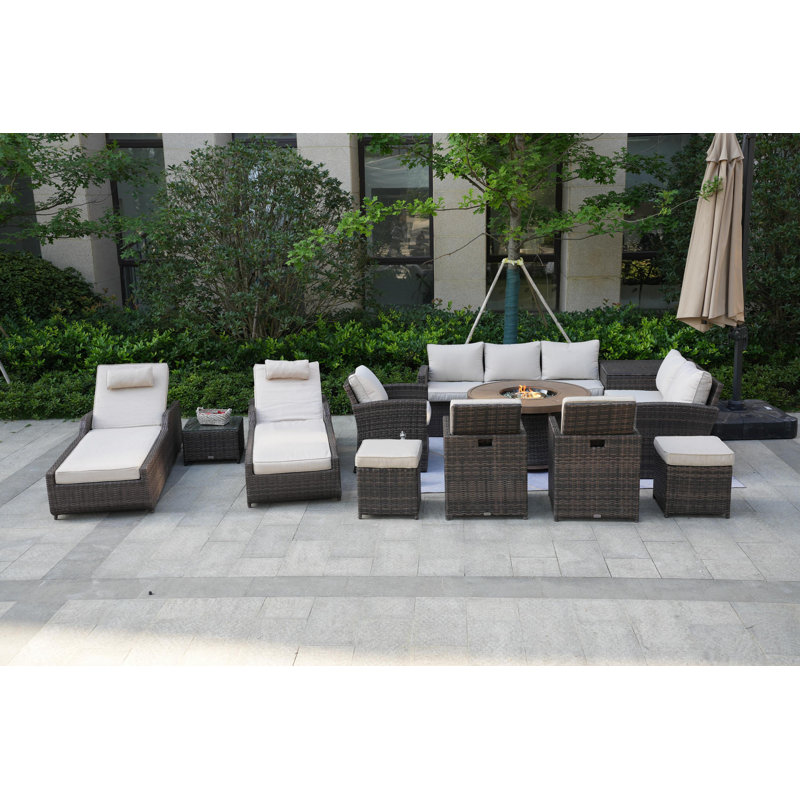 Areefa 12 - Person Patio Conversation Set with Cushions