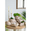 Jardinière corail sable et ciment 9,3 po x 9,7 po, couleur beige patiné, texture striée verticale pour plantes grasses