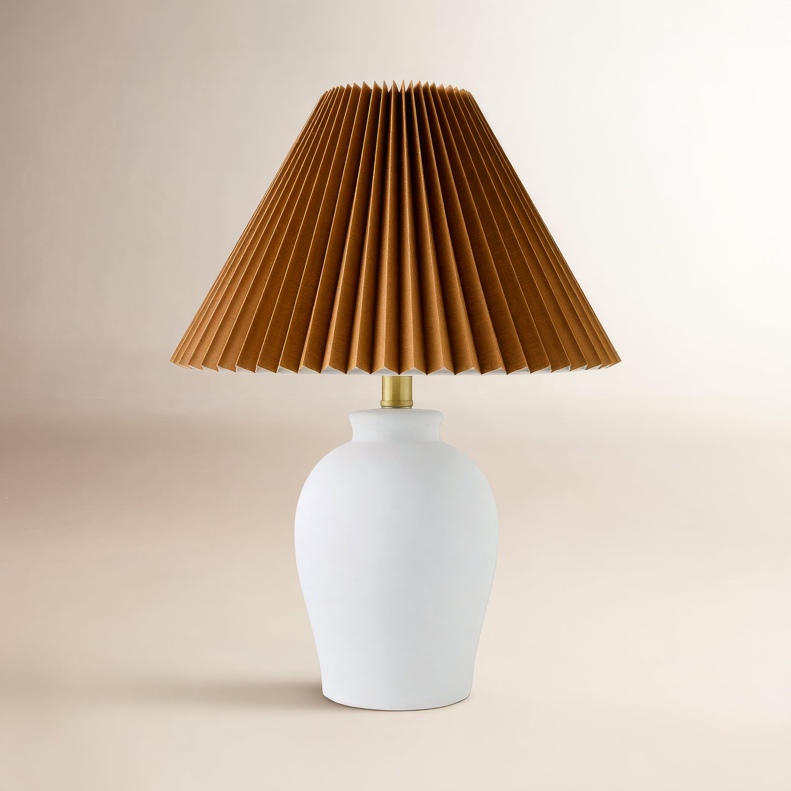  Chemise 19" Ceramic Table Lamp, White, Parchment, Brown