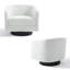Upholstered Swivel Barrel Chair With Solid Wood Base-969865260