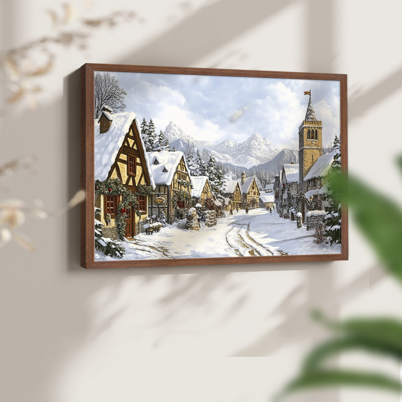 Chirstmas Art-CCXCVIII -Framed Print - Restickable, Noyer, H 16 po x l 20 po
