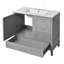 Meuble-lavabo moderne 36 po avec cadre en pin, 1 porte à fermeture douce et 3 tiroirs, armoire de rangement moderne-2005170513