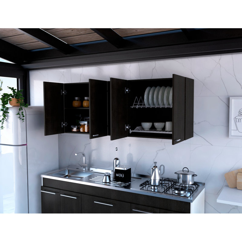 Armoire murale, porte double, Noir