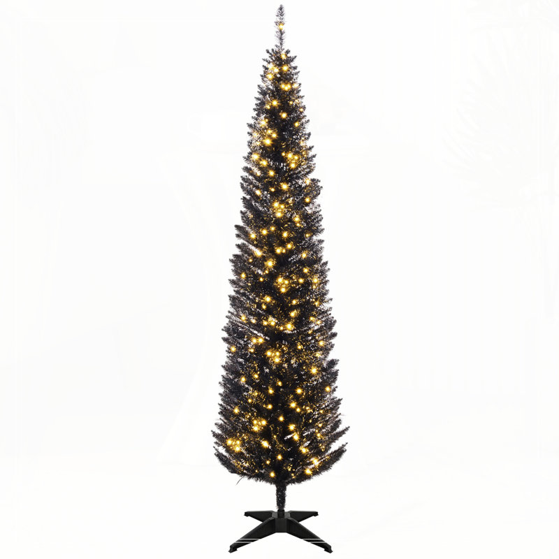 Arbre de Noël 6 pi avec crayon noir, H 6 pi, Jaune