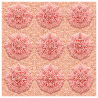 Coussins décoratifs roses à double face Mandala