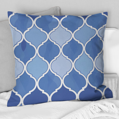 Blue  Modern Trellis VI - Modern Throw Pillow