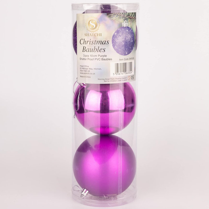 Polyvinyl Chloride (PVC) Bauble, Purple, 10cm H x 10cm W x 10cm D