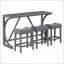 Table basse industrielle 4 pièces Ensemble de chaises peu encombrantes pour le salon, facile à nettoyer