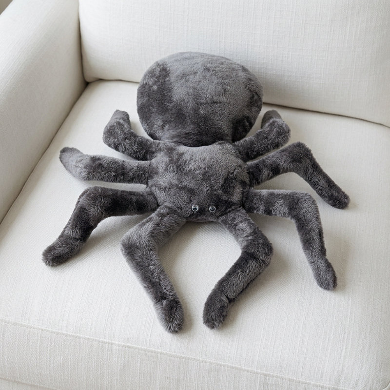 Furry Spider Shaped Decorative Pillow