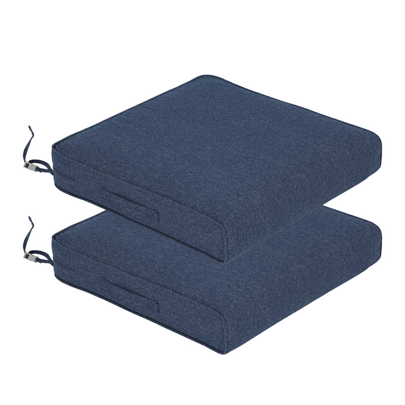 Aoodor Patio Chair Cushions Set, Navy Blue, 21" W x 21" D