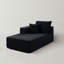 Chaise longue rembourrée en flanelle de 173 cm (68,11 po), élément de canapé d'angle modulaire à un accoudoir avec 2 coussins, chaise longue d'intérieur style nuage « sans os » livrée en boîte pour le salon-1263220043-1263220037