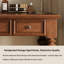 Coiffeuse vintage en chêne rouge massif avec pieds tournés, rangement à plusieurs tiroirs et tabouret rembourré-1308745997