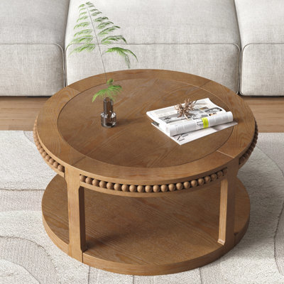 Table basse ronde avec rangement ouvert