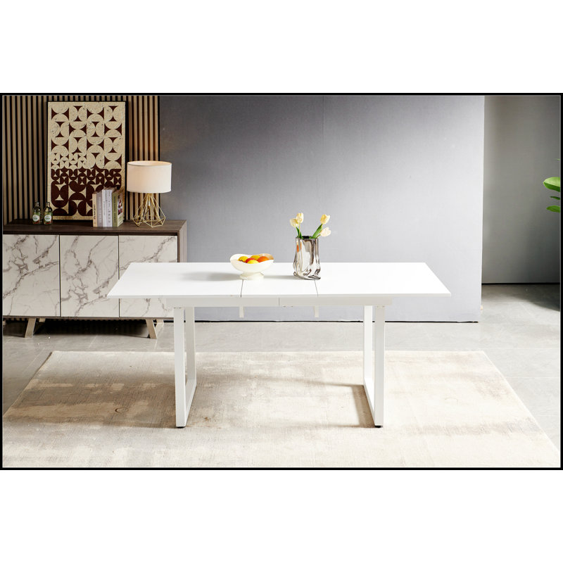 Square Extendable Dining Table with metal leg,Modern Space Saving Kitchen Table Solid base frame, comfortable, durable, beautiful