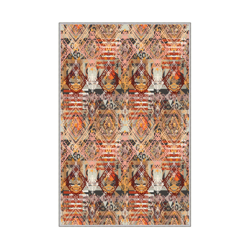 Elegant Hall Carpet, 3D Digital Print Design, 3.9 x 4.9 ft | 100% Polyester, Antibacterial, Non-Slip PVC Dot Underside, Pile Height: 0.04 in, Machine Washable, Perfect for Living Room & Entryway Decor