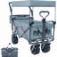 Chariots pliables avec wagons de 140 L pliables avec auvent amovible, chariot pliable avec roues pour tout-terrain avec frein, chariot pliable avec sac isotherme, pour le camping-113447360