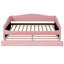 Lit de jour rose accrocheur avec lit gigogne escamotable et système d'éclairage fonctionnel-767179039-767179037
