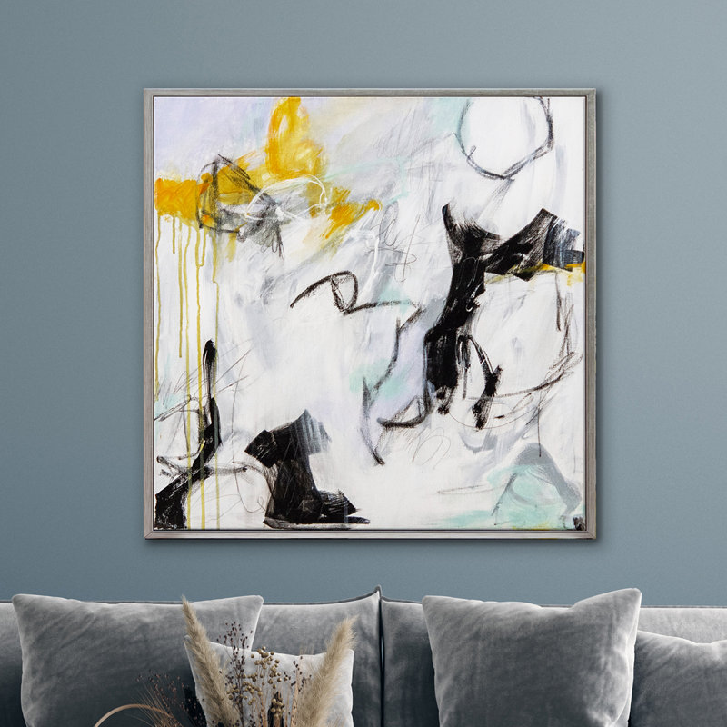 Little Black Dress Print by Patricia Schwimmer, Framed Canvas, 40" H x 40" W x 2.375" D, Silver