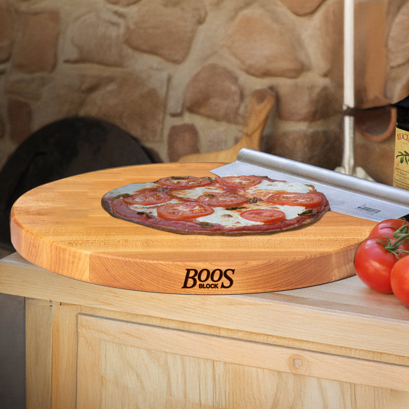 John Boos 18" Round Cutting Board, 1.5" Edge Grain, Cherry