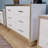 White 3-piece Set, Dressing Table And Two Bedside Tables With Metal Handles And Mirror Decoration, Elegant And Subtle