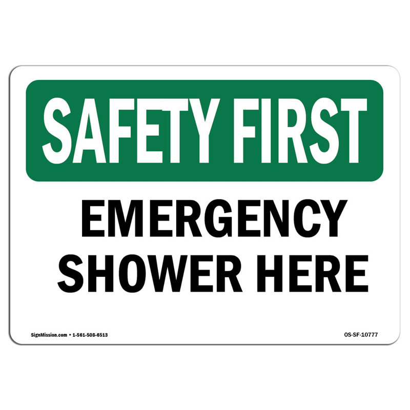 Safety First Sign, 12" H x 18" W x 0.1" D