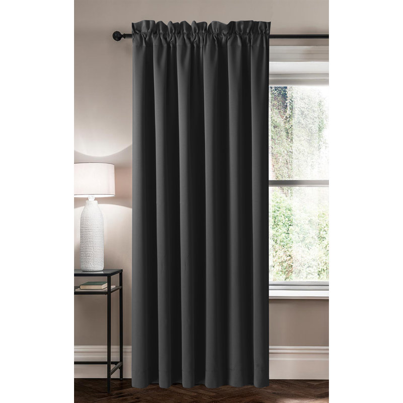 Panneau de rideau simple obscurcissant avec passe-tringle, L 54 po x L 84 po, Gris anthracite