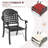 2Pcs Cast Aluminum Patio Armchairs, Black, Corrosion Protected, Cushioned Seats, Wide , Ergonomic Black Frame, To Rust And Weather, Comfy Stackable