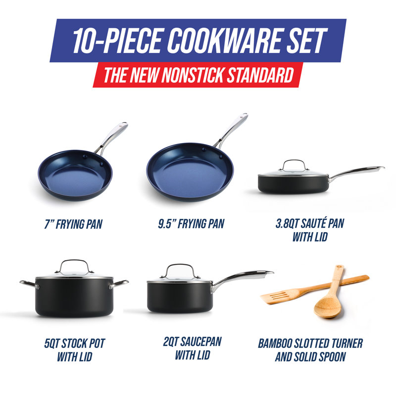 Blue Diamond Hard Anodized Nonstick 10 Piece Cookware Set