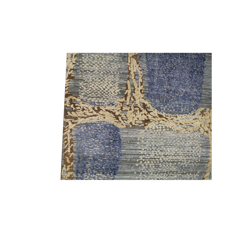 Abstract Area Rug in Light Blue