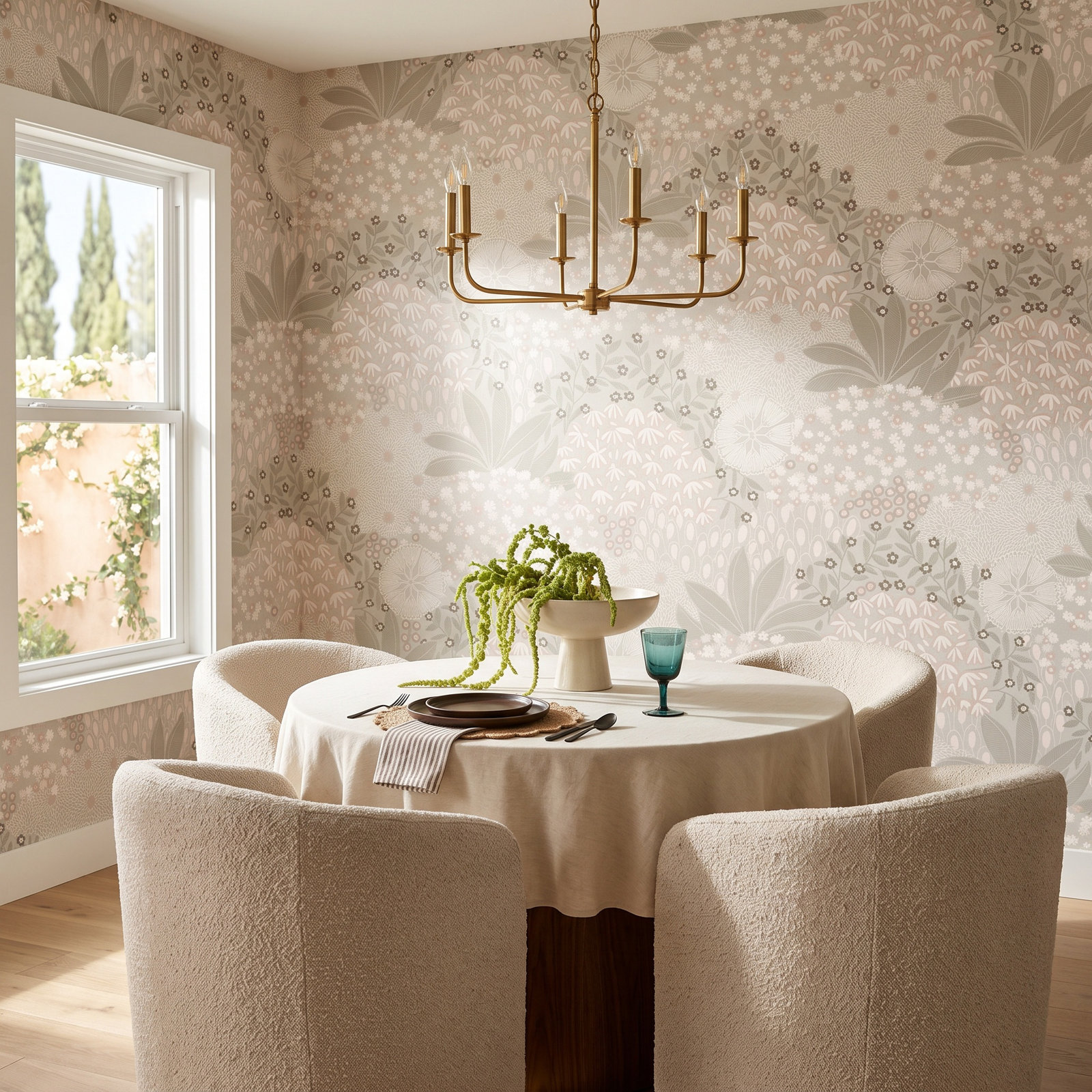 Fusion Wallpaper Roll, Taupe/Pink