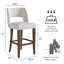 Ensemble de tabourets de bar 2 tabourets de bar rembourrés de 26 pouces de hauteur avec pieds en bois, tabourets de bar ergonomiques modernes avec dossier pour îlot de cuisine