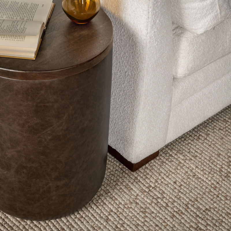 Andra Solid Wood End Table, Cocoa Brown