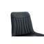 Ensemble de 4 chaises de salle à manger rembourrées en tissu noir Tech avec pieds en métal noir semi-lustré, pieds réglables antidérapants à garniture dorée, dossier haut à coutures verticales (noir, ensemble de 4)-130489176-130489179