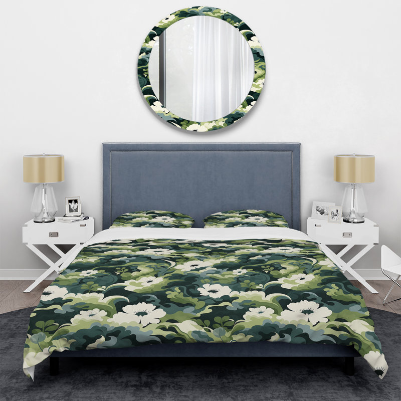 Ensemble de housse de couette à motif floral Zen Floral Retreat, Housse de couette simple + 1 taie décorative stan