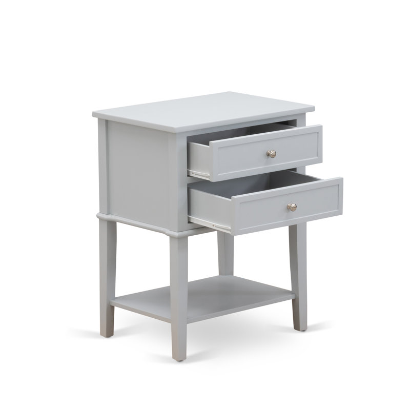 Ensemble de lit 3 pièces - Base de lit en bois touffeté à boutons - Tête de lit tapissier en tissu de velours blanc lin et table de chevet au fini gris urbain