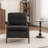 Mid Century Upholstered Arm Accent Chair with Solid Wood Legs-105580545