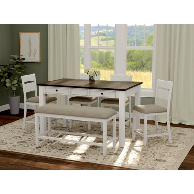 Brown And 6 Piece Gathering Dining Set